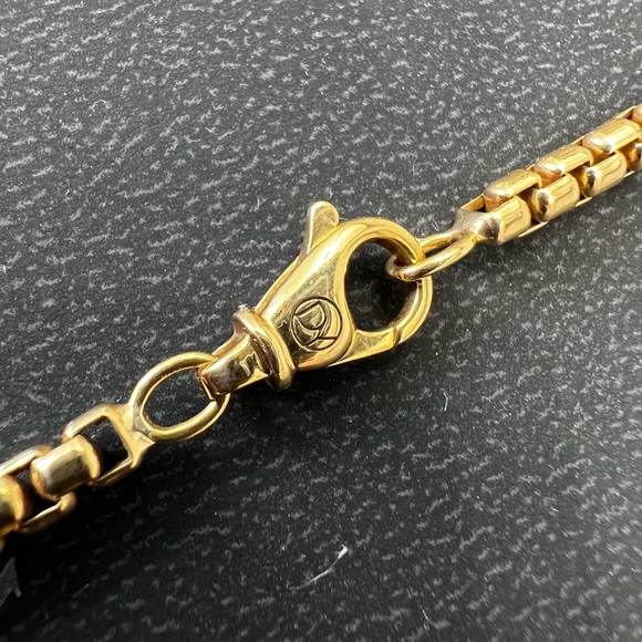 David Yurman 18k Gold Medium Box Chain 3.4mm 22” Men Women Retail $6080. - Picture 5 of 6
